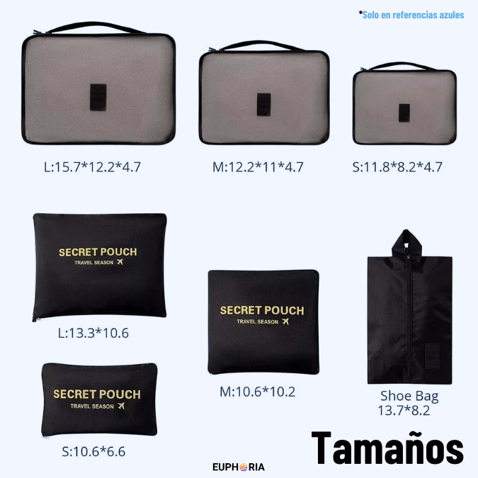 👩 Haz tu vida más fácil 👑 || Set de 7 Bolsas Organizadoras 🎒 || Protección total de tu compra 🛡️