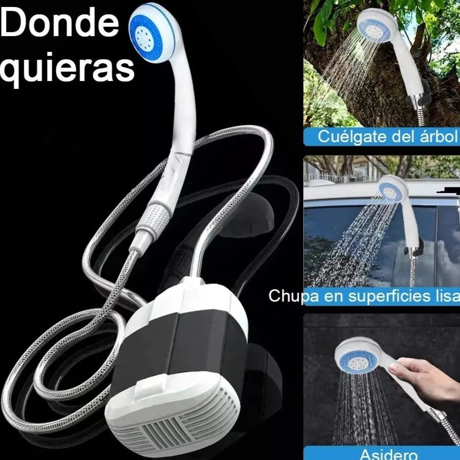 🛀Ducharse nunca fue tan fácil || 🚿Ducha Portátil Regadera + Soporte || +Bono Regalo 🎁