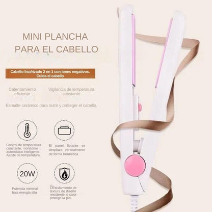 🔥OFERTA +40% DE DESCUENTO || Mini Plancha de Cerámica para Cabello || + RUTINA DE PEINADO 🎁