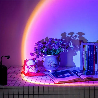 🌅 Sol en tu Habitación || 🌈 LAMPARA LED RGB || 🎨 Efecto Atardecer Increíble + REGALO 🎁